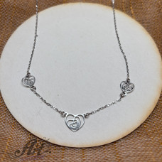 Сребърно колие "Сърце в сърце" N-2800